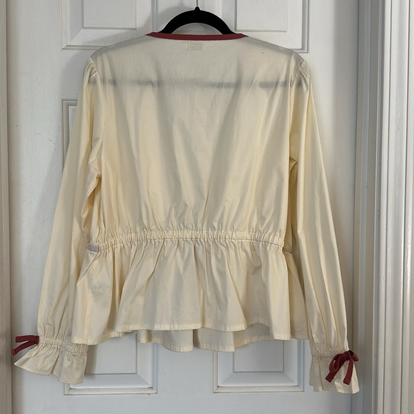Spartina Joni tie blouse buttercream large - Picture 4 of 7